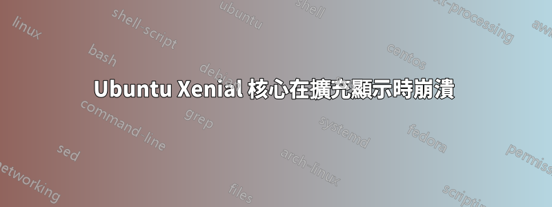 Ubuntu Xenial 核心在擴充顯示時崩潰