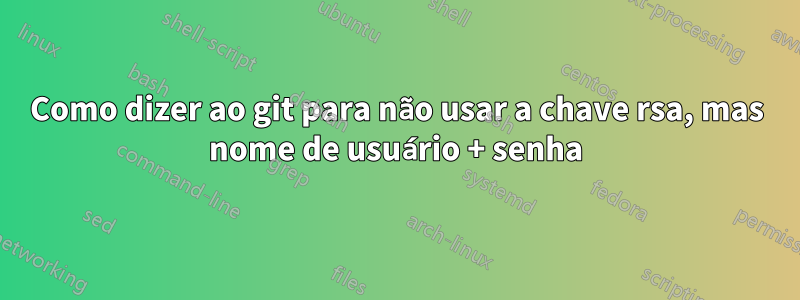 Como dizer ao git para não usar a chave rsa, mas nome de usuário + senha