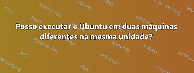 Posso executar o Ubuntu em duas máquinas diferentes na mesma unidade?