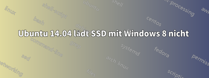 Ubuntu 14.04 lädt SSD mit Windows 8 nicht