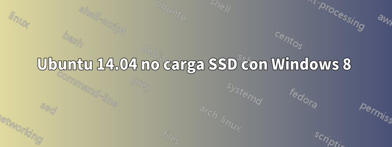 Ubuntu 14.04 no carga SSD con Windows 8