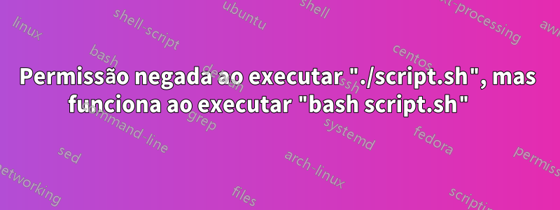 Permissão negada ao executar "./script.sh", mas funciona ao executar "bash script.sh" 