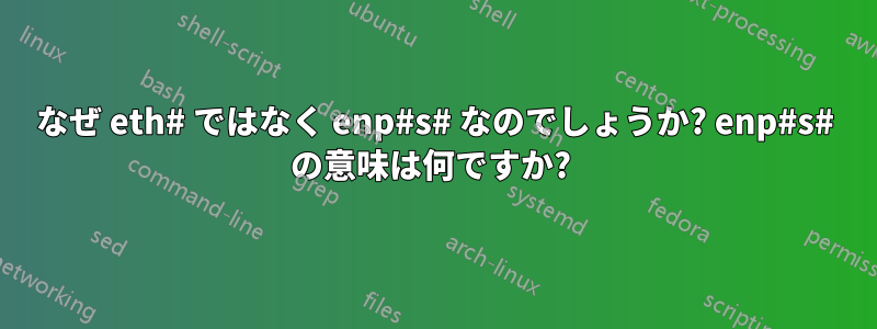 なぜ eth# ではなく enp#s# なのでしょうか? enp#s# の意味は何ですか? 