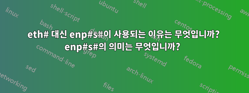 eth# 대신 enp#s#이 사용되는 이유는 무엇입니까? enp#s#의 의미는 무엇입니까? 