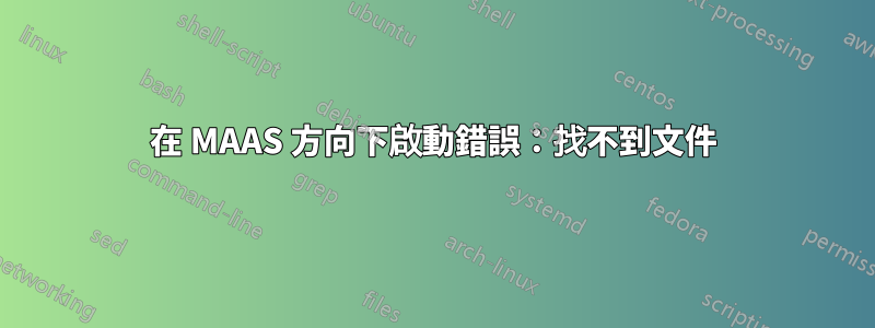 在 MAAS 方向下啟動錯誤：找不到文件