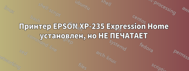 Принтер EPSON XP-235 Expression Home установлен, но НЕ ПЕЧАТАЕТ