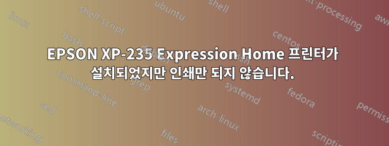 EPSON XP-235 Expression Home 프린터가 설치되었지만 인쇄만 되지 않습니다.