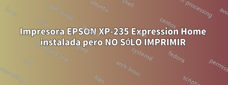 Impresora EPSON XP-235 Expression Home instalada pero NO SÓLO IMPRIMIR