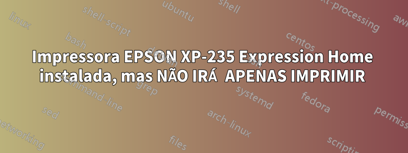 Impressora EPSON XP-235 Expression Home instalada, mas NÃO IRÁ APENAS IMPRIMIR