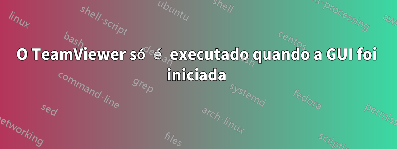 O TeamViewer só é executado quando a GUI foi iniciada