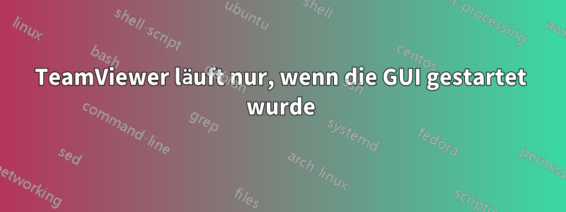 TeamViewer läuft nur, wenn die GUI gestartet wurde