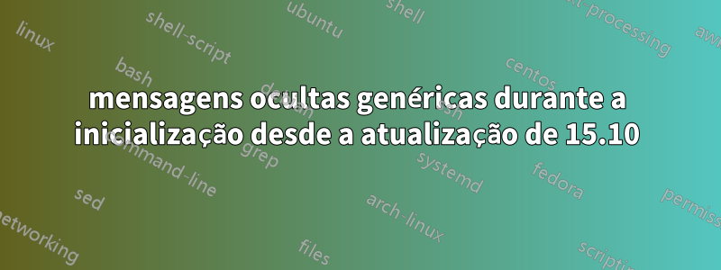 mensagens ocultas genéricas durante a inicialização desde a atualização de 15.10