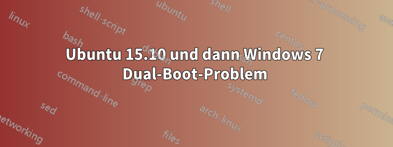 Ubuntu 15.10 und dann Windows 7 Dual-Boot-Problem