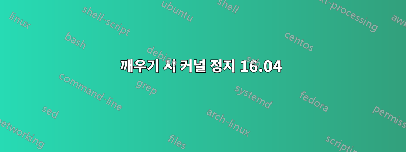 깨우기 시 커널 정지 16.04