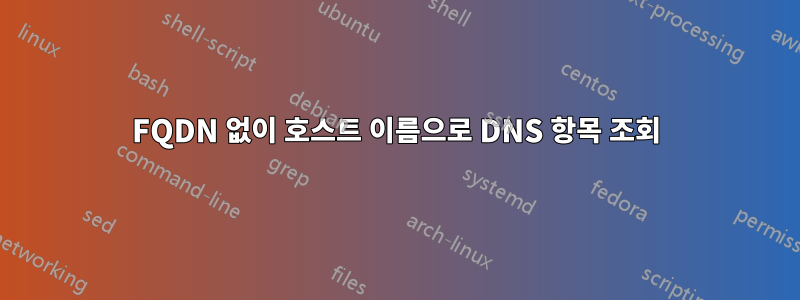 FQDN 없이 호스트 이름으로 DNS 항목 조회