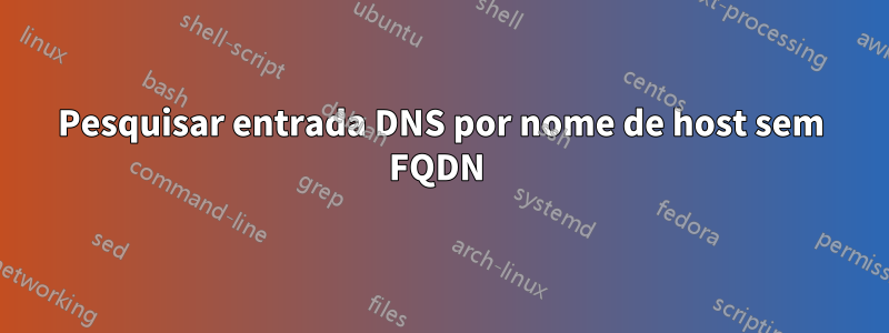 Pesquisar entrada DNS por nome de host sem FQDN 