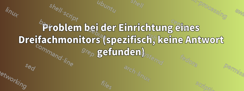 Problem bei der Einrichtung eines Dreifachmonitors (spezifisch, keine Antwort gefunden)