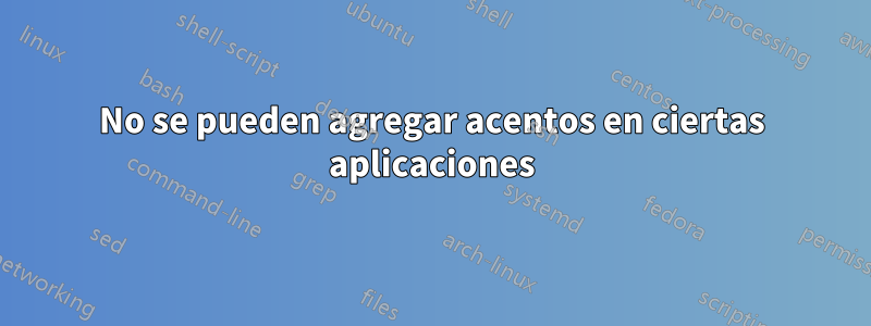 No se pueden agregar acentos en ciertas aplicaciones