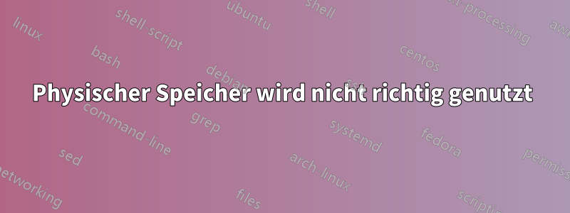 Physischer Speicher wird nicht richtig genutzt