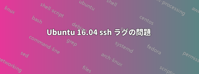 Ubuntu 16.04 ssh ラグの問題