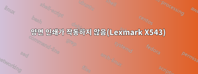 양면 인쇄가 작동하지 않음(Lexmark X543)