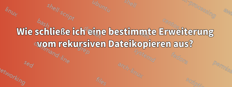 Wie schließe ich eine bestimmte Erweiterung vom rekursiven Dateikopieren aus?