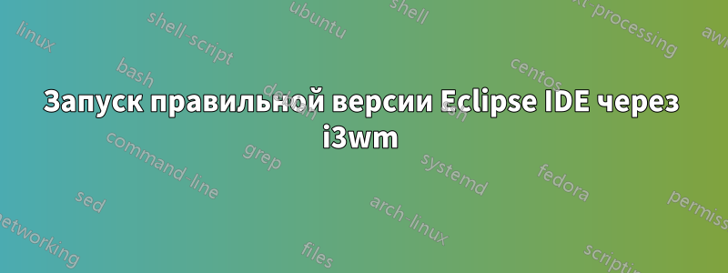 Запуск правильной версии Eclipse IDE через i3wm