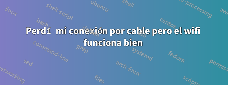 Perdí mi conexión por cable pero el wifi funciona bien