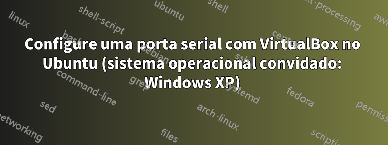 Configure uma porta serial com VirtualBox no Ubuntu (sistema operacional convidado: Windows XP)