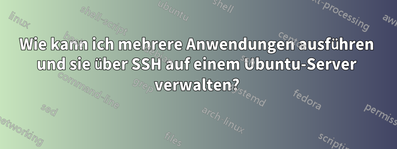 Wie kann ich mehrere Anwendungen ausführen und sie über SSH auf einem Ubuntu-Server verwalten?