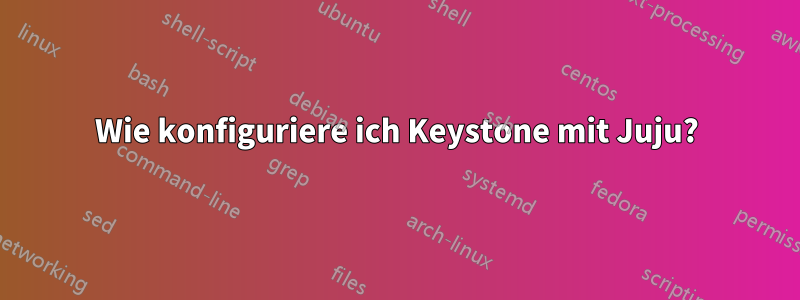 Wie konfiguriere ich Keystone mit Juju?