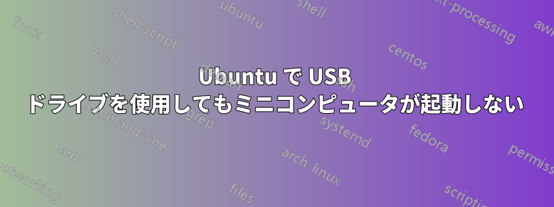 Ubuntu で USB ドライブを使用してもミニコンピュータが起動しない