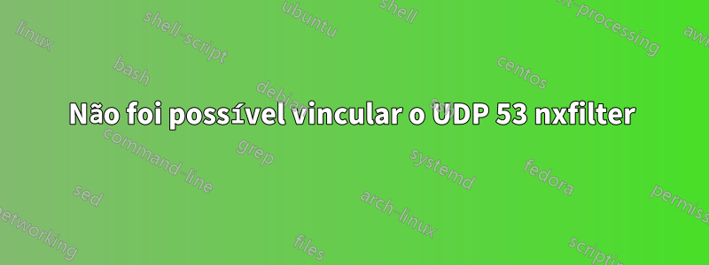 Não foi possível vincular o UDP 53 nxfilter