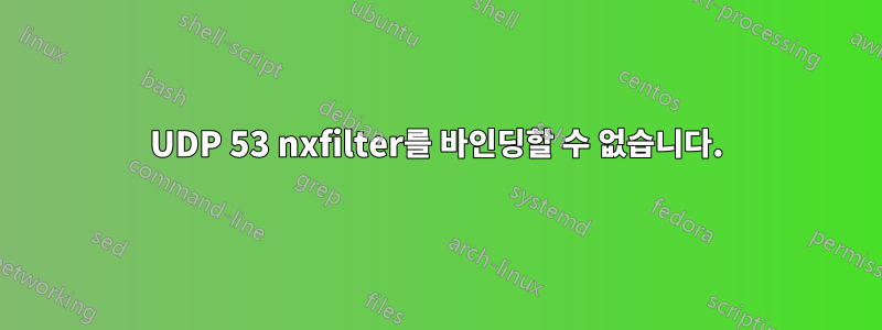 UDP 53 nxfilter를 바인딩할 수 없습니다.