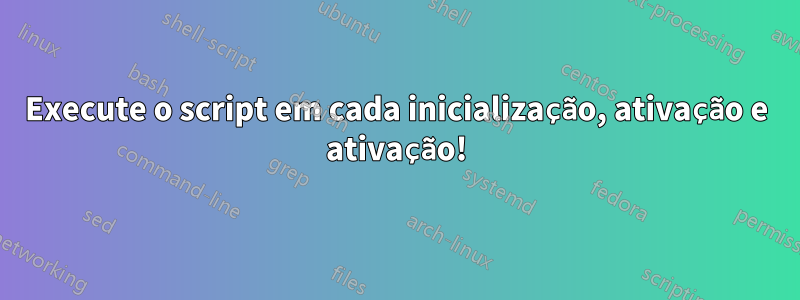 Execute o script em cada inicialização, ativação e ativação!