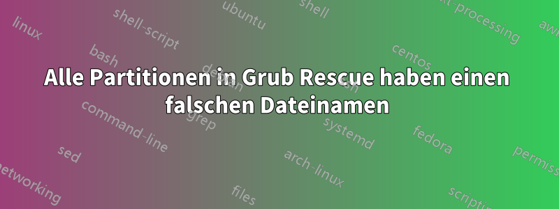 Alle Partitionen in Grub Rescue haben einen falschen Dateinamen