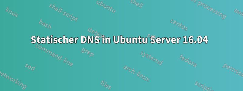 Statischer DNS in Ubuntu Server 16.04 