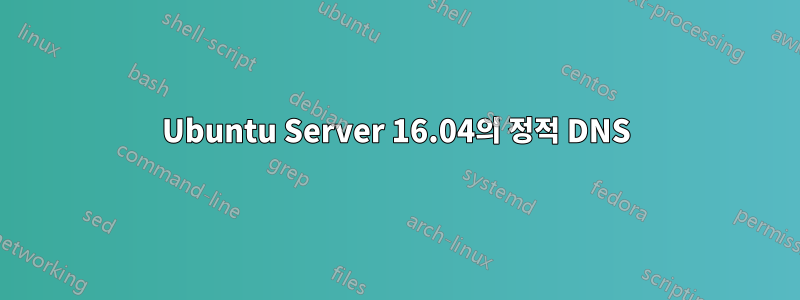 Ubuntu Server 16.04의 정적 DNS