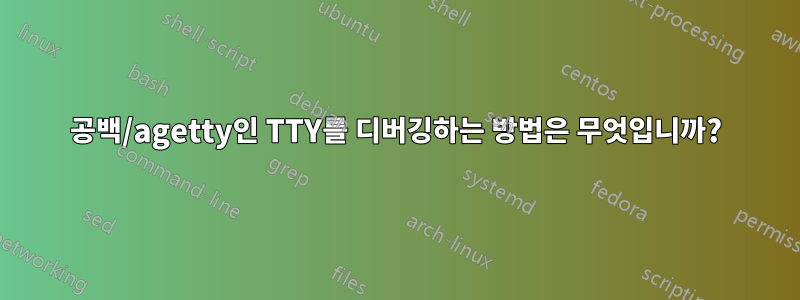 공백/agetty인 TTY를 디버깅하는 방법은 무엇입니까?