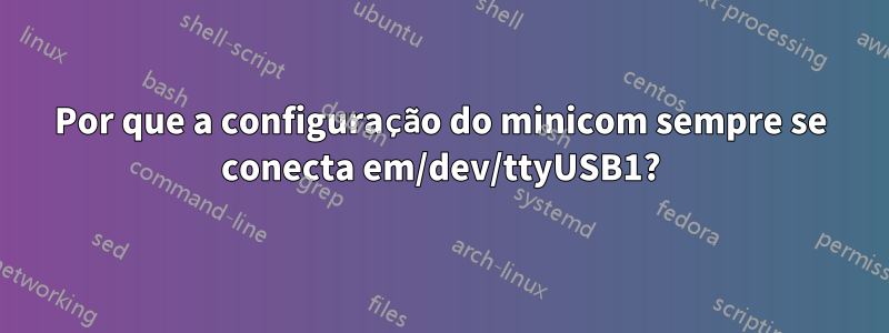 Por que a configuração do minicom sempre se conecta em/dev/ttyUSB1?