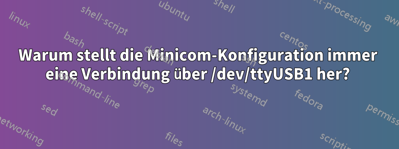 Warum stellt die Minicom-Konfiguration immer eine Verbindung über /dev/ttyUSB1 her?