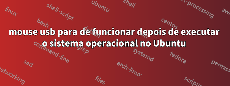 mouse usb para de funcionar depois de executar o sistema operacional no Ubuntu