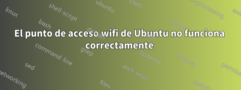 El punto de acceso wifi de Ubuntu no funciona correctamente
