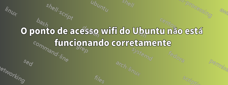 O ponto de acesso wifi do Ubuntu não está funcionando corretamente