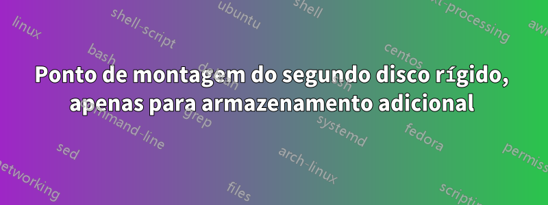 Ponto de montagem do segundo disco rígido, apenas para armazenamento adicional
