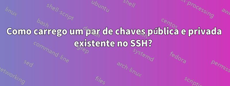 Como carrego um par de chaves pública e privada existente no SSH? 