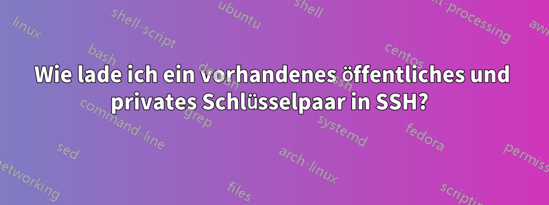 Wie lade ich ein vorhandenes öffentliches und privates Schlüsselpaar in SSH? 