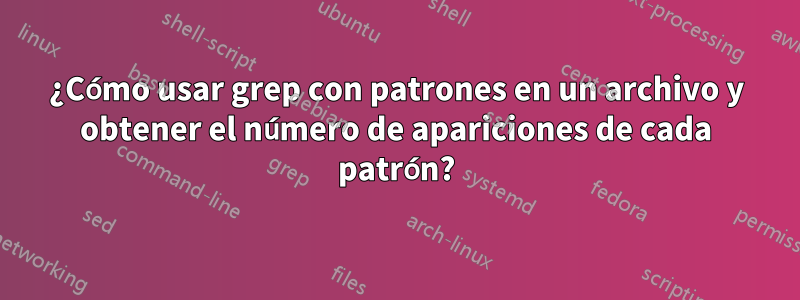 ¿Cómo usar grep con patrones en un archivo y obtener el número de apariciones de cada patrón?
