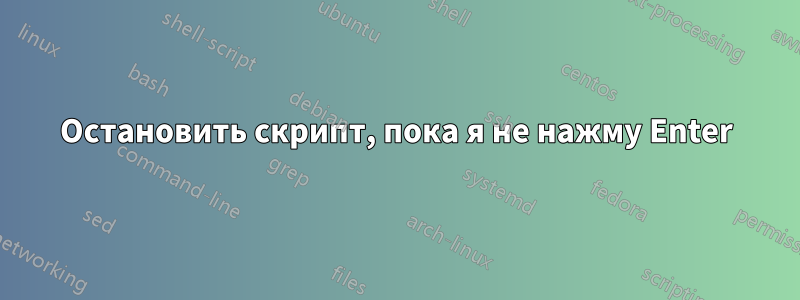 Остановить скрипт, пока я не нажму Enter