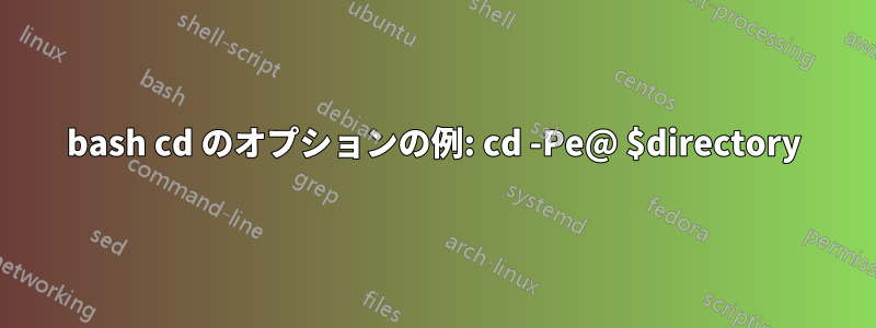 bash cd のオプションの例: cd -Pe@ $directory